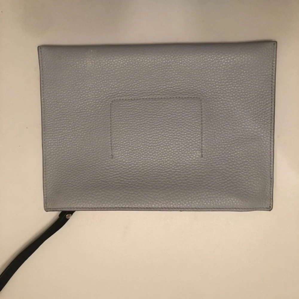 Kate spade blue leather bow large wristlet clutch